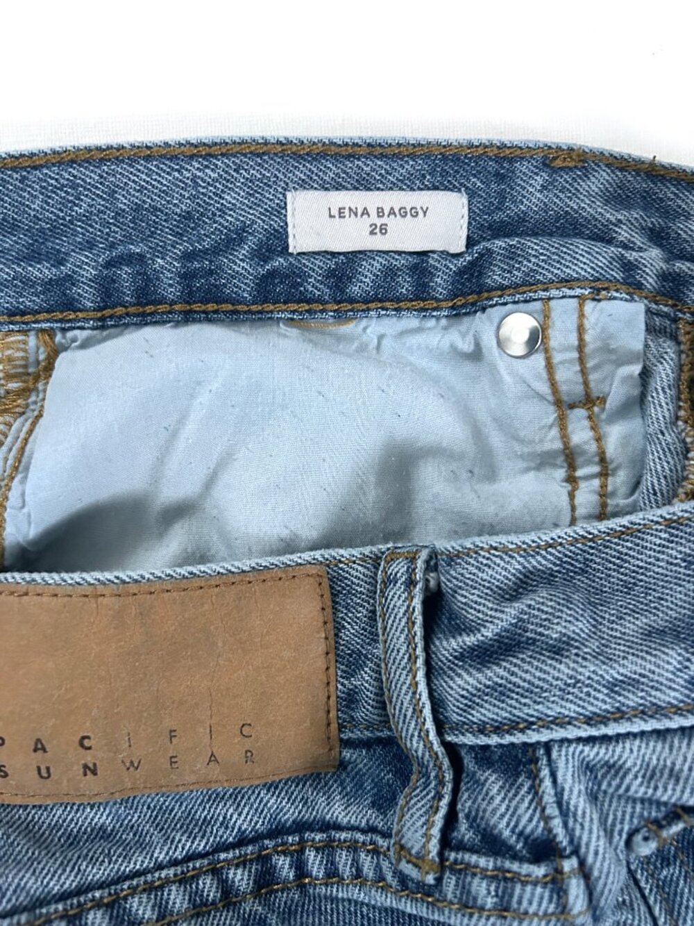 PacSun Lena Low Rise Baggy Jeans Size 26 Wide Leg Y2K Medium Wash Streetwear - Picture 5 of 8